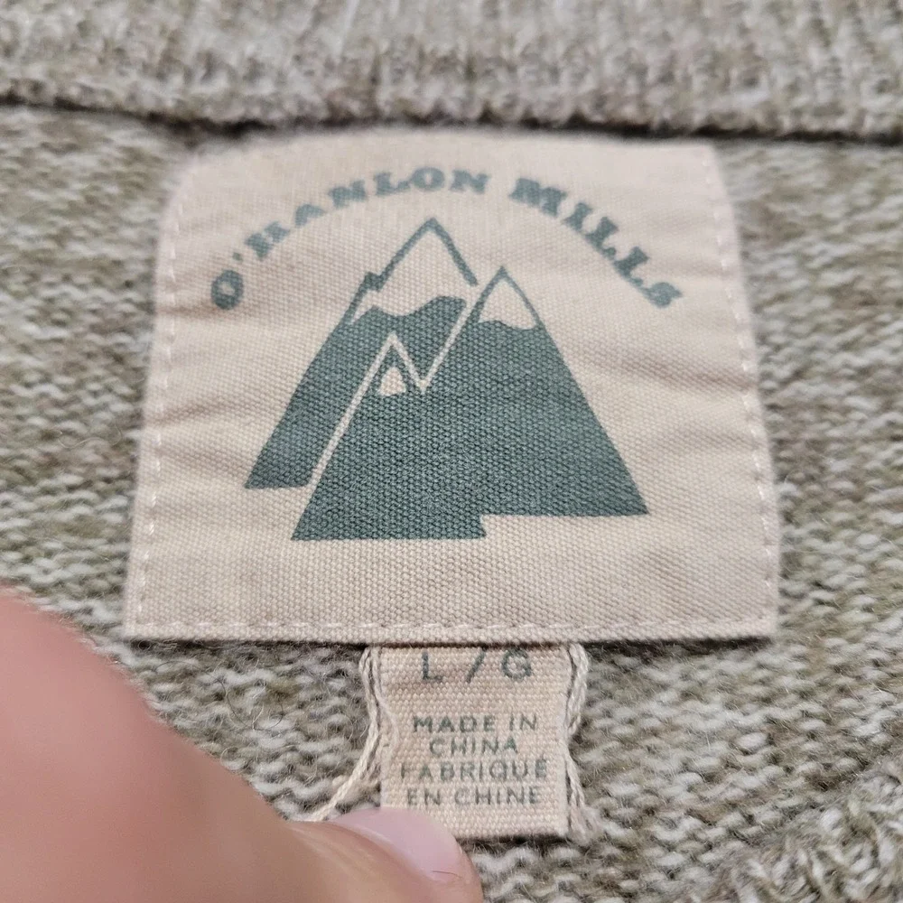 O'Hanlon Mills Sweater Men Large Multi Striped Crewneck Lambs Wool Blend Outdoor
